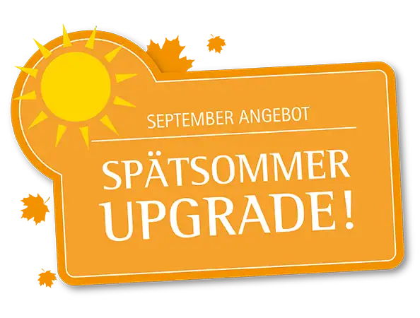 Spätsommerupgrade2 Spätsommer Upgrade September Angebot RoSana Ayurveda Kurzentrum – Sonderaktion mit Sonne und Herbstblättern